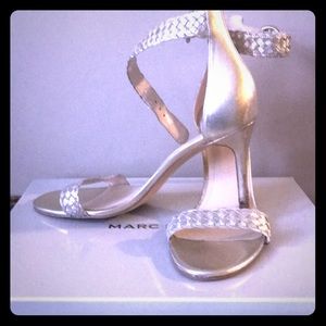 Marc Fisher Gold breaded heels